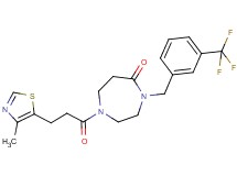 1-[3-(4-methyl-1,3-thiazol-5-yl)propanoyl]-4-[3-(trifluoromethyl)benzyl]-1,4-diazepan-5-one