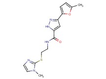 3-(5-methyl-2-furyl)-N-{2-[(1-methyl-1H-imidazol-2-yl)thio]ethyl}-1H-pyrazole-5-carboxamide