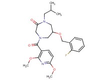 4-[(2,6-dimethoxy-3-pyridinyl)carbonyl]-6-[(2-fluorobenzyl)oxy]-1-isobutyl-1,4-diazepan-2-one