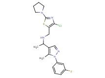 N-{[4-chloro-2-(1-pyrrolidinyl)-1,3-thiazol-5-yl]methyl}-1-[1-(3-fluorophenyl)-5-methyl-1H-pyrazol-4-yl]ethanamine