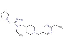 2-ethyl-5-({4-[4-ethyl-5-(pyrrolidin-1-ylmethyl)-4H-1,2,4-triazol-3-yl]piperidin-1-yl}methyl)pyrimidine