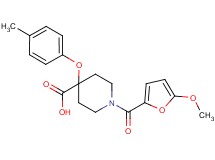 1-(5-methoxy-2-furoyl)-4-(4-methylphenoxy)piperidine-4-carboxylic acid