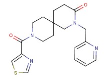 2-(pyridin-2-ylmethyl)-9-(1,3-thiazol-4-ylcarbonyl)-2,9-diazaspiro[5.5]undecan-3-one