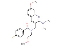 N-{[2-(dimethylamino)-7-methoxy-3-quinolinyl]methyl}-4-fluoro-N-(2-methoxyethyl)benzamide