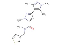 N,1,1',3',5'-pentamethyl-N-(3-thienylmethyl)-1H,1'H-3,4'-bipyrazole-5-carboxamide