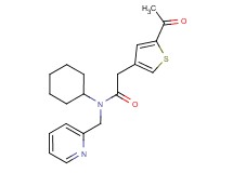 2-(5-acetyl-3-thienyl)-N-cyclohexyl-N-(pyridin-2-ylmethyl)acetamide