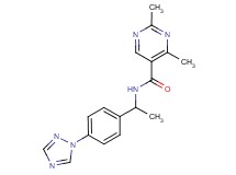 2,4-dimethyl-N-{1-[4-(1H-1,2,4-triazol-1-yl)phenyl]ethyl}pyrimidine-5-carboxamide