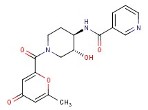 N-{(3R*,4R*)-3-hydroxy-1-[(6-methyl-4-oxo-4H-pyran-2-yl)carbonyl]piperidin-4-yl}nicotinamide