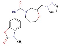 N-(3-methyl-2-oxo-2,3-dihydro-1,3-benzoxazol-6-yl)-2-(1H-pyrazol-1-ylmethyl)-1,4-oxazepane-4-carboxamide