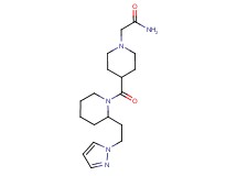 2-[4-({2-[2-(1H-pyrazol-1-yl)ethyl]-1-piperidinyl}carbonyl)-1-piperidinyl]acetamide