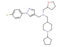 1-(1-cyclopentyl-4-piperidinyl)-N-{[1-(4-fluorophenyl)-1H-pyrazol-4-yl]methyl}-N-(tetrahydro-2-furanylmethyl)methanamine