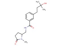 3-(3-hydroxy-3-methylbutyl)-N-[(1-methyl-5-oxo-2-pyrrolidinyl)methyl]benzamide