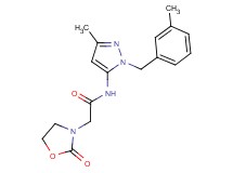 N-[3-methyl-1-(3-methylbenzyl)-1H-pyrazol-5-yl]-2-(2-oxo-1,3-oxazolidin-3-yl)acetamide
