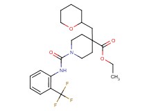 ethyl 4-(tetrahydro-2H-pyran-2-ylmethyl)-1-({[2-(trifluoromethyl)phenyl]amino}carbonyl)-4-piperidinecarboxylate