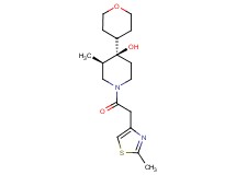 (3R*,4R*)-3-methyl-1-[(2-methyl-1,3-thiazol-4-yl)acetyl]-4-(tetrahydro-2H-pyran-4-yl)-4-piperidinol