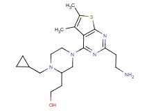 2-[4-[2-(2-aminoethyl)-5,6-dimethylthieno[2,3-d]pyrimidin-4-yl]-1-(cyclopropylmethyl)-2-piperazinyl]ethanol dihydrochloride