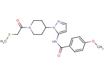 4-methoxy-N-(1-{1-[(methylthio)acetyl]-4-piperidinyl}-1H-pyrazol-5-yl)benzamide
