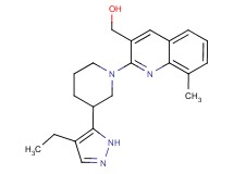 {2-[3-(4-ethyl-1H-pyrazol-5-yl)piperidin-1-yl]-8-methylquinolin-3-yl}methanol