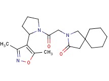 2-{2-[2-(3,5-dimethylisoxazol-4-yl)pyrrolidin-1-yl]-2-oxoethyl}-2-azaspiro[4.5]decan-3-one