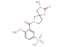 4-methoxy-3-[(3-methyl-2-oxo-1-oxa-3,7-diazaspiro[4.4]non-7-yl)carbonyl]benzenesulfonamide