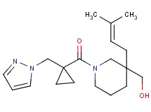 (3-(3-methyl-2-buten-1-yl)-1-{[1-(1H-pyrazol-1-ylmethyl)cyclopropyl]carbonyl}-3-piperidinyl)methanol