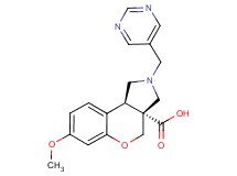 (3aR*,9bR*)-7-methoxy-2-(pyrimidin-5-ylmethyl)-1,2,3,9b-tetrahydrochromeno[3,4-c]pyrrole-3a(4H)-carboxylic acid