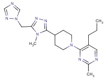 2-methyl-4-{4-[4-methyl-5-(1H-1,2,4-triazol-1-ylmethyl)-4H-1,2,4-triazol-3-yl]piperidin-1-yl}-5-propylpyrimidine