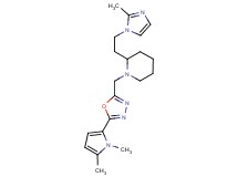 1-{[5-(1,5-dimethyl-1H-pyrrol-2-yl)-1,3,4-oxadiazol-2-yl]methyl}-2-[2-(2-methyl-1H-imidazol-1-yl)ethyl]piperidine