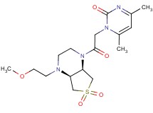 1-{2-[(4aS*,7aR*)-4-(2-methoxyethyl)-6,6-dioxidohexahydrothieno[3,4-b]pyrazin-1(2H)-yl]-2-oxoethyl}-4,6-dimethylpyrimidin-2(1H)-one