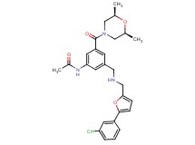 N-(3-[({[5-(3-chlorophenyl)-2-furyl]methyl}amino)methyl]-5-{[(2R*,6S*)-2,6-dimethyl-4-morpholinyl]carbonyl}phenyl)acetamide