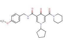 1-cyclopentyl-N-(4-methoxybenzyl)-4-oxo-5-(1-piperidinylcarbonyl)-1,4-dihydro-3-pyridinecarboxamide