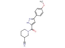1-{[3-(4-methoxyphenyl)-1H-pyrazol-5-yl]carbonyl}-3-piperidinecarbonitrile