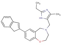 4-[(2-ethyl-4-methyl-1H-imidazol-5-yl)methyl]-7-(1H-inden-2-yl)-2,3,4,5-tetrahydro-1,4-benzoxazepine