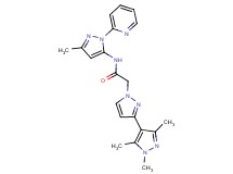 N-(3-methyl-1-pyridin-2-yl-1H-pyrazol-5-yl)-2-(1',3',5'-trimethyl-1H,1'H-3,4'-bipyrazol-1-yl)acetamide