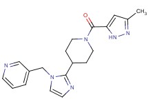 3-[(2-{1-[(3-methyl-1H-pyrazol-5-yl)carbonyl]-4-piperidinyl}-1H-imidazol-1-yl)methyl]pyridine