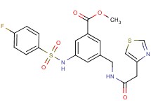 methyl 3-{[(4-fluorophenyl)sulfonyl]amino}-5-{[(1,3-thiazol-4-ylacetyl)amino]methyl}benzoate