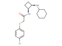 2-[(4-chlorophenyl)thio]-N-[(1S*,2R*)-2-(cyclohexylamino)cyclobutyl]acetamide