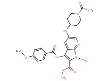 methyl 5-[(1-acetyl-4-piperidinyl)amino]-3-[(4-methoxybenzoyl)amino]-1-methyl-1H-pyrrolo[2,3-b]pyridine-2-carboxylate