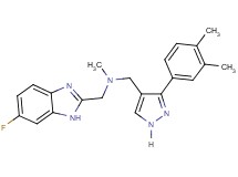 1-[3-(3,4-dimethylphenyl)-1H-pyrazol-4-yl]-N-[(6-fluoro-1H-benzimidazol-2-yl)methyl]-N-methylmethanamine