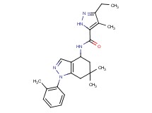 N-[6,6-dimethyl-1-(2-methylphenyl)-4,5,6,7-tetrahydro-1H-indazol-4-yl]-3-ethyl-4-methyl-1H-pyrazole-5-carboxamide