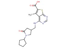 4-{[(1-cyclopentyl-5-oxopyrrolidin-3-yl)methyl]amino}-5-methylthieno[2,3-d]pyrimidine-6-carboxylic acid