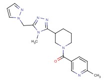 2-methyl-5-({3-[4-methyl-5-(1H-pyrazol-1-ylmethyl)-4H-1,2,4-triazol-3-yl]piperidin-1-yl}carbonyl)pyridine