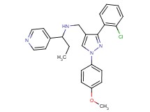 N-{[3-(2-chlorophenyl)-1-(4-methoxyphenyl)-1H-pyrazol-4-yl]methyl}-1-(4-pyridinyl)-1-propanamine