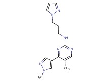5-methyl-4-(1-methyl-1H-pyrazol-4-yl)-N-[3-(1H-pyrazol-1-yl)propyl]pyrimidin-2-amine