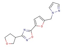 5-[5-(1H-pyrazol-1-ylmethyl)-2-furyl]-3-(tetrahydrofuran-3-yl)-1,2,4-oxadiazole