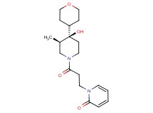 1-{3-[(3R*,4R*)-4-hydroxy-3-methyl-4-(tetrahydro-2H-pyran-4-yl)-1-piperidinyl]-3-oxopropyl}-2(1H)-pyridinone