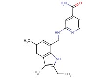 2-{[(2-ethyl-3,5-dimethyl-1H-indol-7-yl)methyl]amino}isonicotinamide
