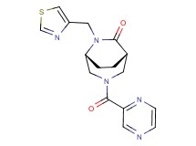 (1S*,5R*)-3-(2-pyrazinylcarbonyl)-6-(1,3-thiazol-4-ylmethyl)-3,6-diazabicyclo[3.2.2]nonan-7-one