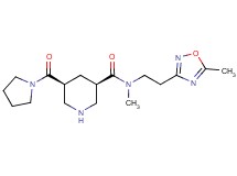 (3R*,5S*)-N-methyl-N-[2-(5-methyl-1,2,4-oxadiazol-3-yl)ethyl]-5-(pyrrolidin-1-ylcarbonyl)piperidine-3-carboxamide