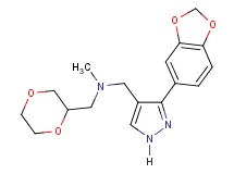 1-[3-(1,3-benzodioxol-5-yl)-1H-pyrazol-4-yl]-N-(1,4-dioxan-2-ylmethyl)-N-methylmethanamine